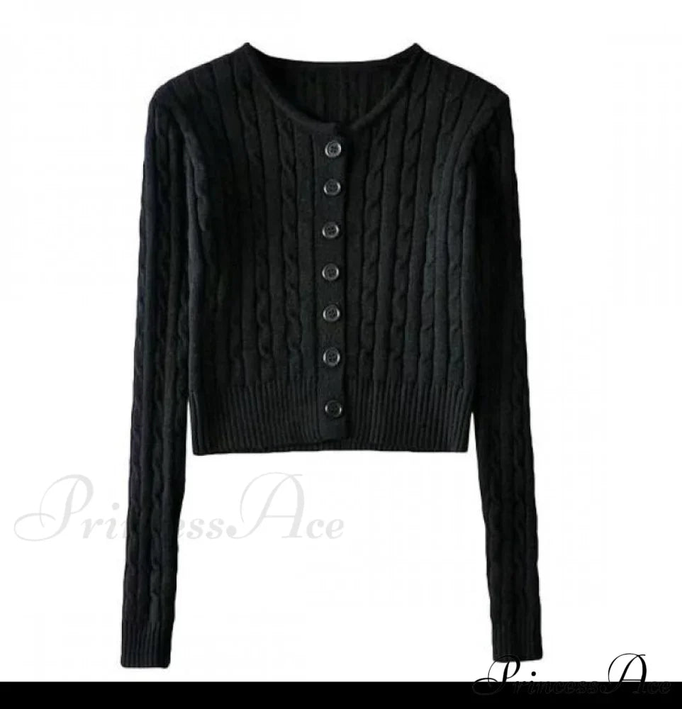 Vintage Long Sleeve Slim Knitted Cardigan image 9