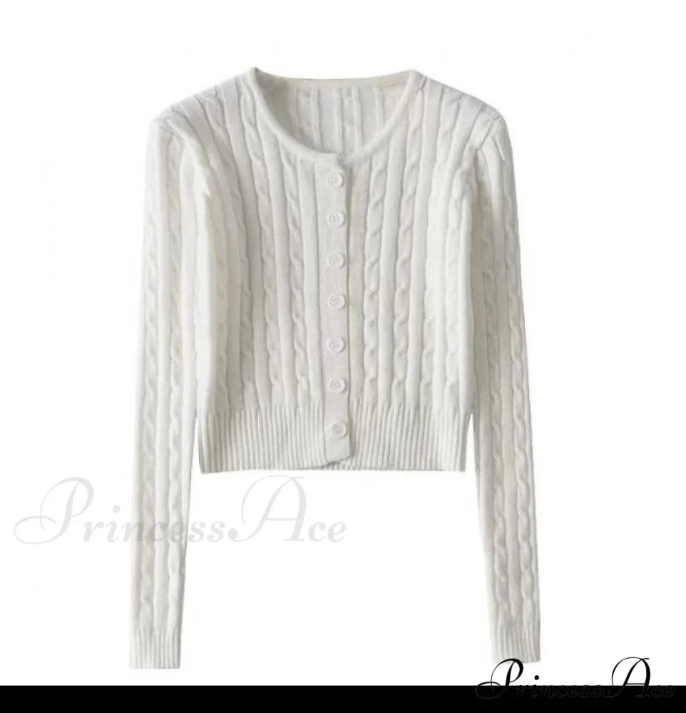 Vintage Long Sleeve Slim Knitted Cardigan image 10