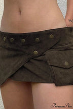 Vintage Low Waist Studded Mini Skirt image 2