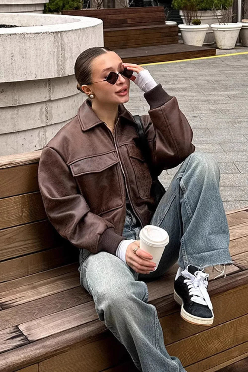 Vintage Maillard Bomber Lapel Leather Jacket image 4