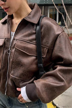Vintage Maillard Bomber Lapel Leather Jacket image 2
