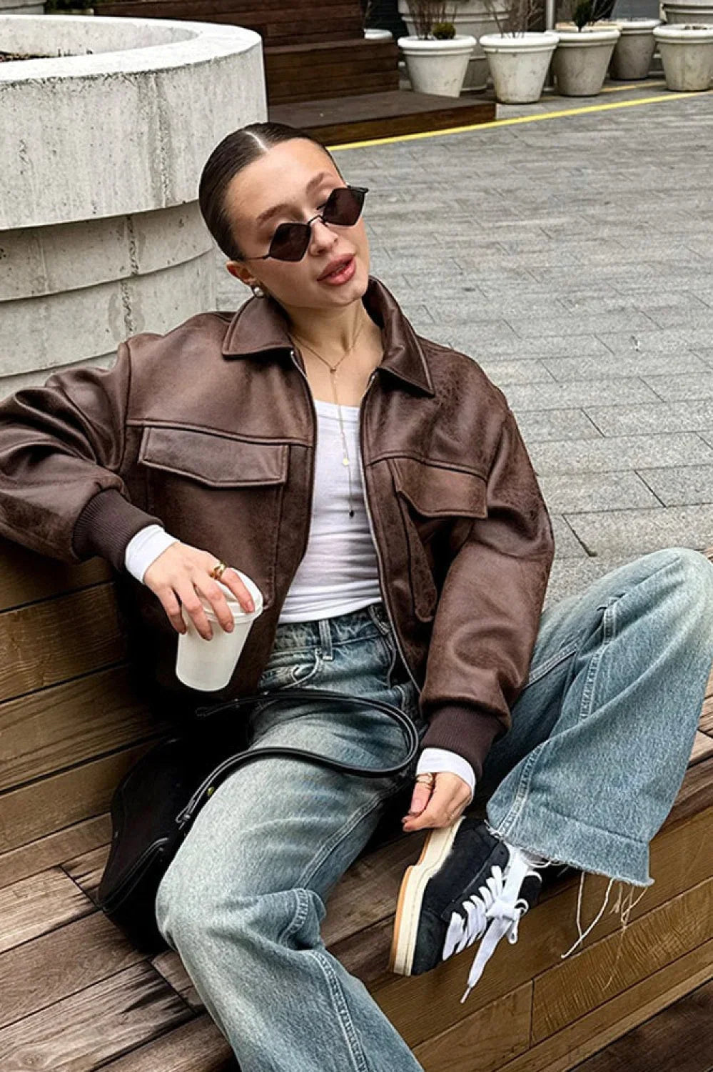 Vintage Maillard Bomber Lapel Leather Jacket image 5