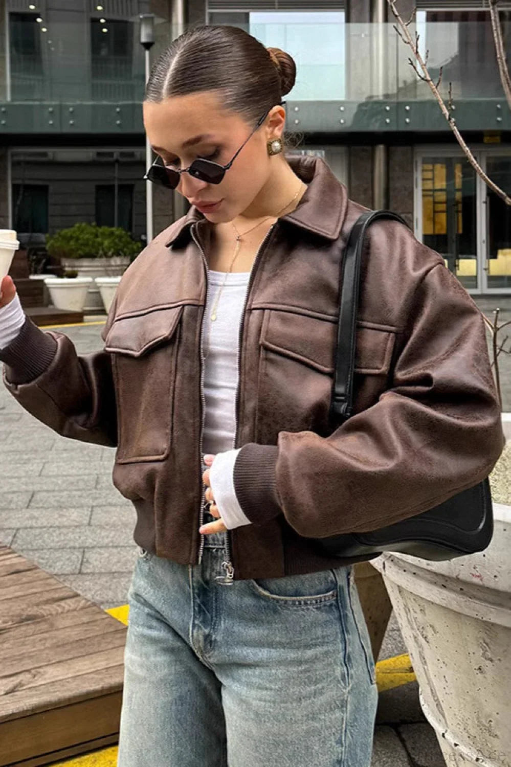 Vintage Maillard Bomber Lapel Leather Jacket image 1