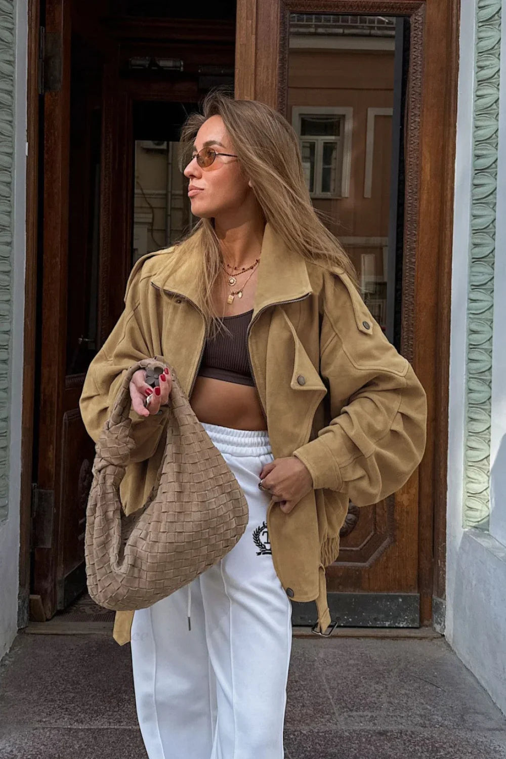 Vintage Matte Elegant Suede Jacket image 1