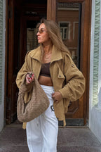 Vintage Matte Elegant Suede Jacket image 1