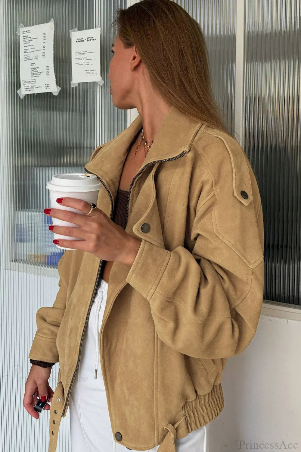Vintage Matte Elegant Suede Jacket image 2