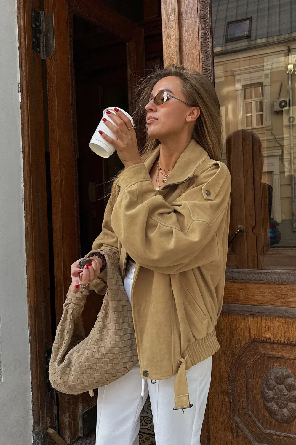 Vintage Matte Elegant Suede Jacket image 5