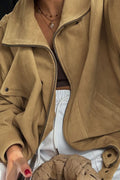 Vintage Matte Elegant Suede Jacket image 3