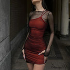 Vintage Mesh Sheer Long Sleeve Mini Dress image 6