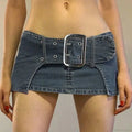 Vintage Metal Buckle Denim Skirt image 3