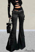 Vintage Multi-pocket Y2K Slim Flare Jeans image 1