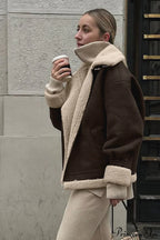 Vintage Oversized Suede Sherpa-Lined Coat image 3
