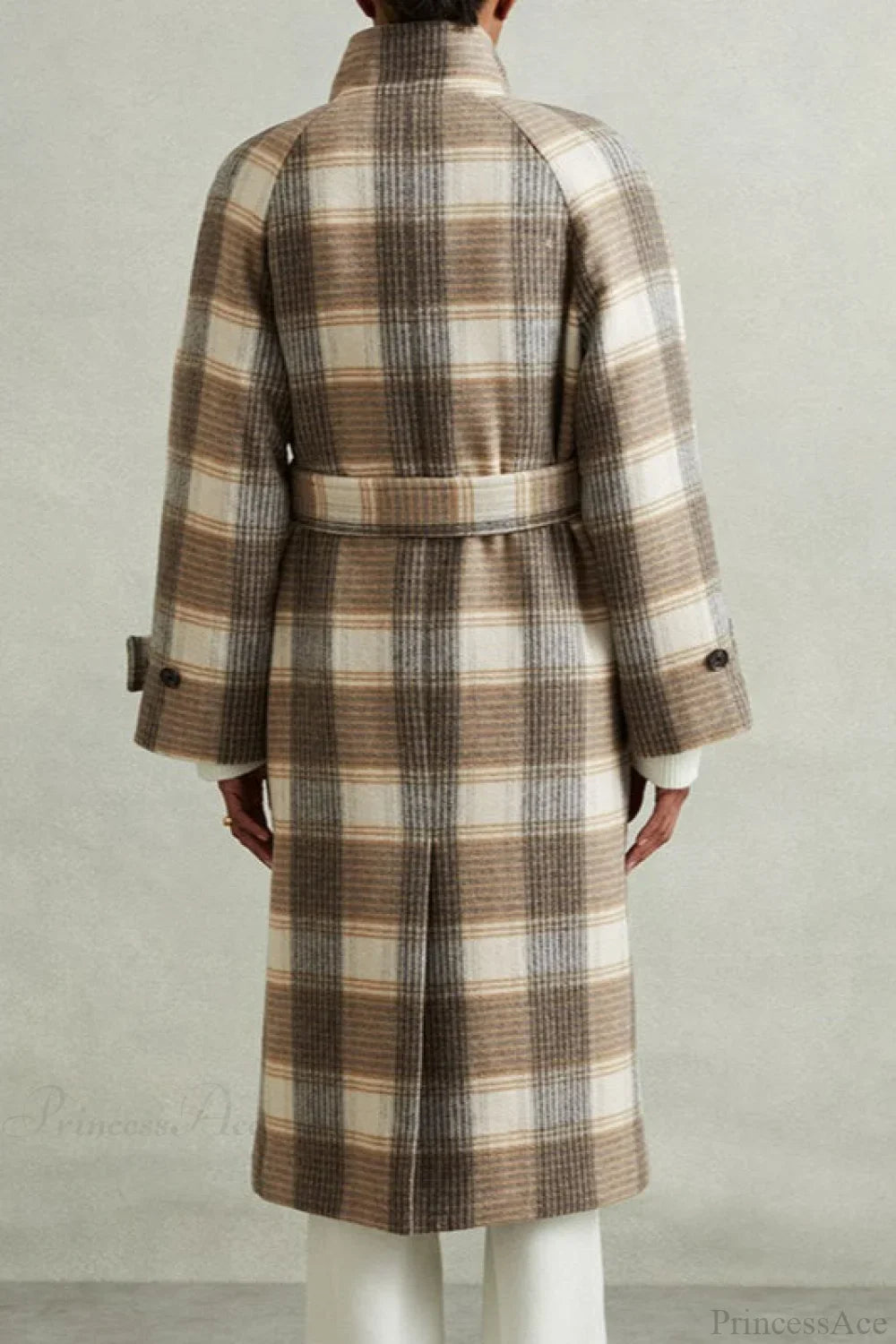 Vintage Plaid Belted Wool Coat image 4