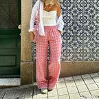 Vintage Plaid Loose Wide Leg Boho Palazzo Pant image 2