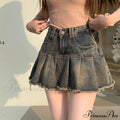 Vintage Pleated Retro Aesthetics Casual A-line Skirt image 1