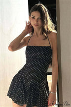 Vintage Polka Dot Halterneck Bodycon Party Dress image 2