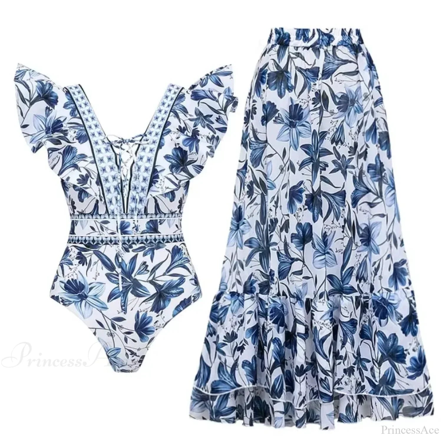 Vintage Printed Sarong Two Piece Set image 12