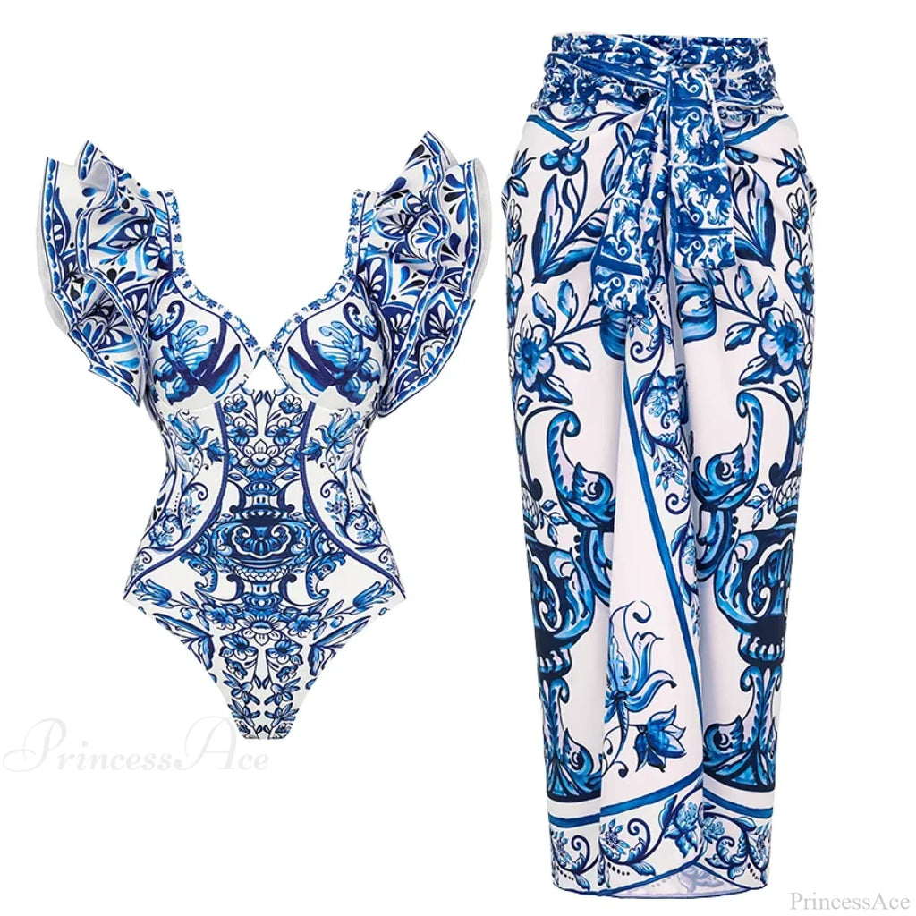 Vintage Printed Sarong Two Piece Set image 17