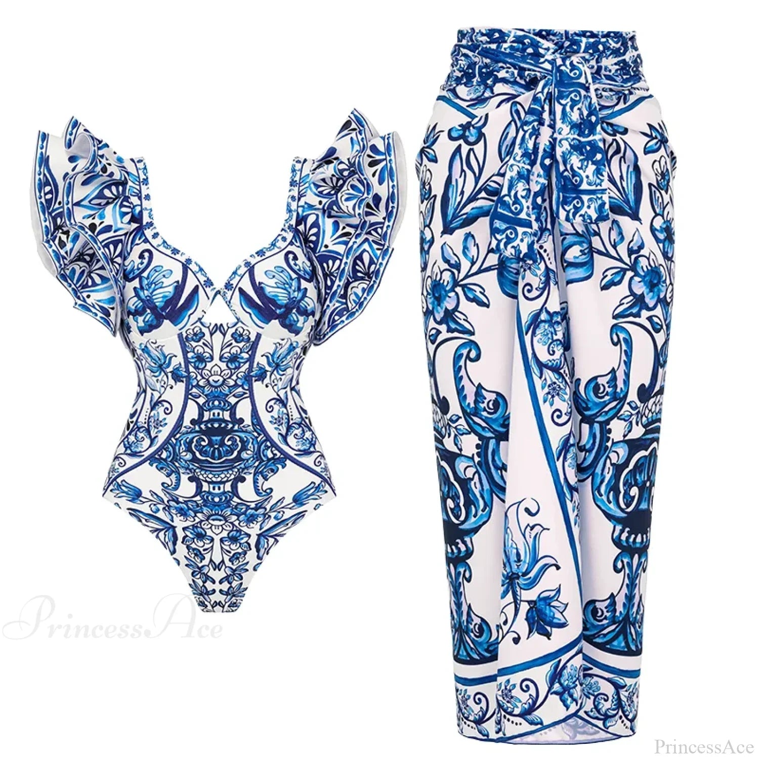 Vintage Printed Sarong Two Piece Set image 17