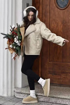 Vintage Reversible Fleece Loose Chic Warm Coat image 3