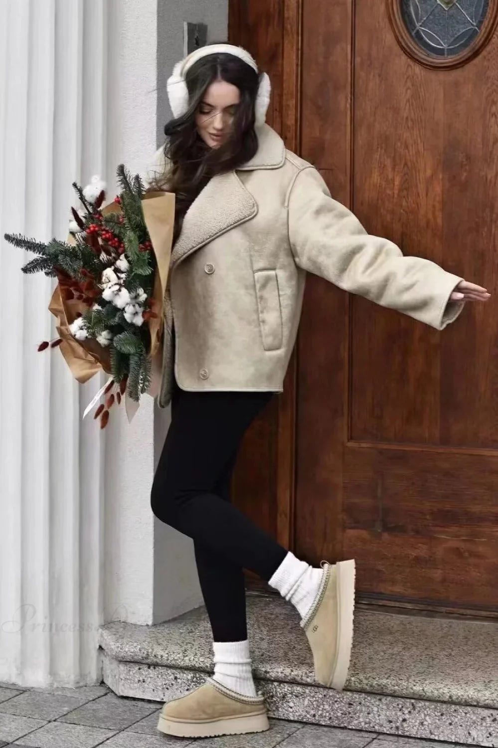 Vintage Reversible Fleece Loose Chic Warm Coat image 3