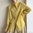 Vintage Satin Silk Turn Down Collar Blouse image 5
