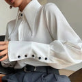 Vintage Satin Silk Turn Down Collar Blouse image 7