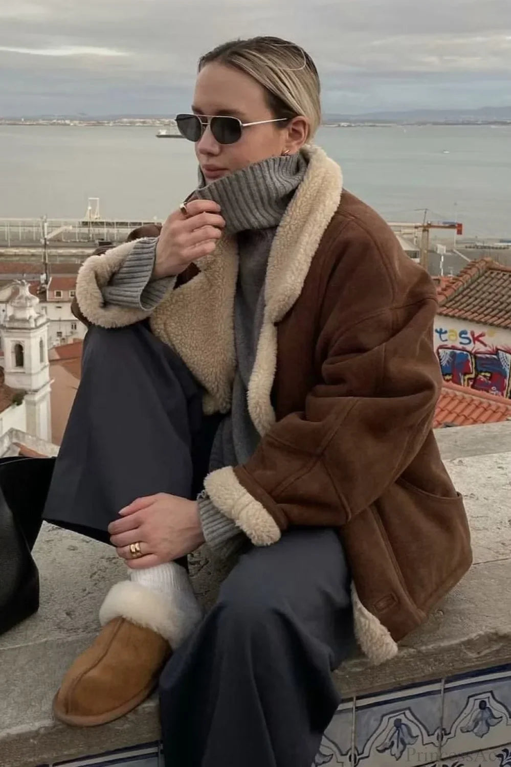Vintage Sherpa Loose Warm Coat image 5
