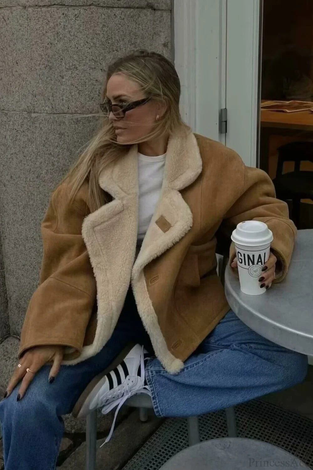Vintage Sherpa Loose Warm Coat image 3