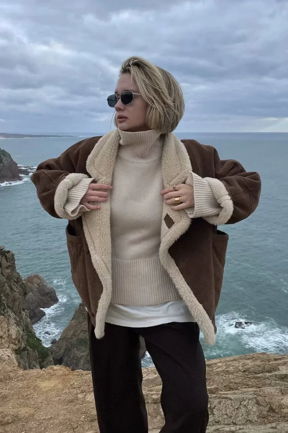 Vintage Sherpa Loose Warm Coat image 8