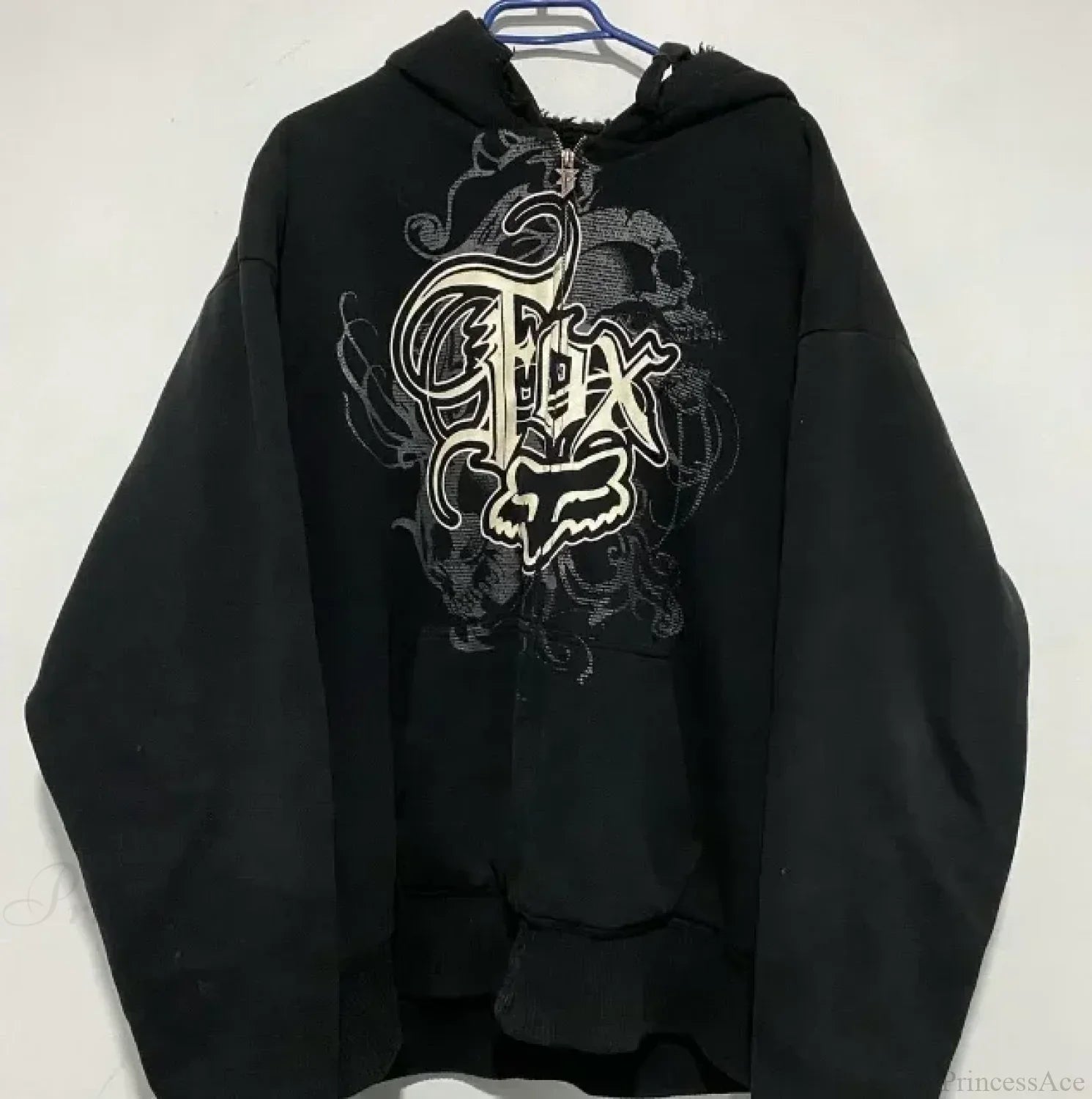 Vintage Skull Rose Print Hoodie image 22