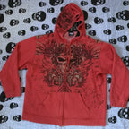 Vintage Skull Wing Zip Up Hoodie image 5