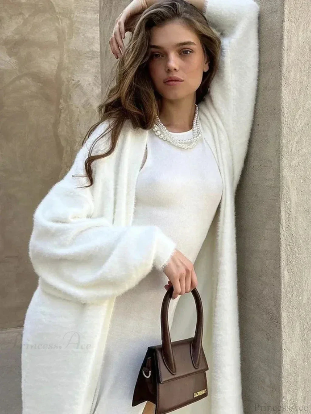Vintage Solid Fluffy Warm Oversized Cardigan image 4