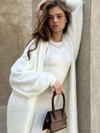 Vintage Solid Fluffy Warm Oversized Cardigan image 4