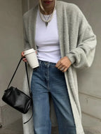 Vintage Solid Fluffy Warm Oversized Cardigan image 5