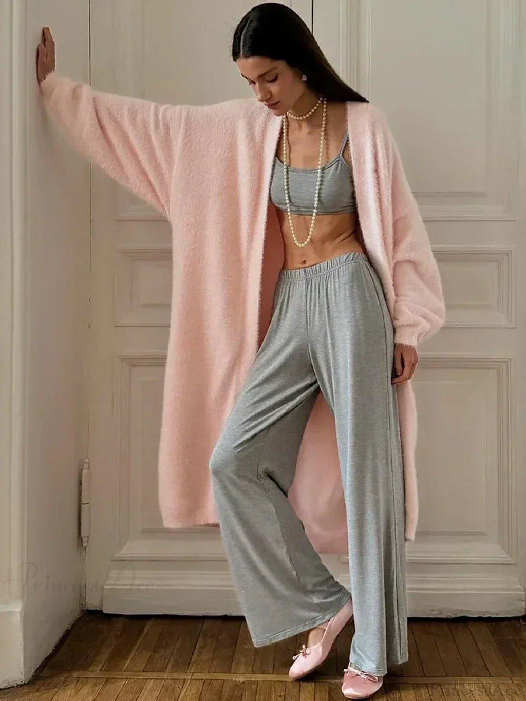 Vintage Solid Fluffy Warm Oversized Cardigan image 3