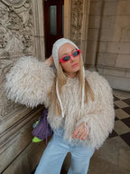 Vintage Solid Plush Fluffy Short Coat image 4