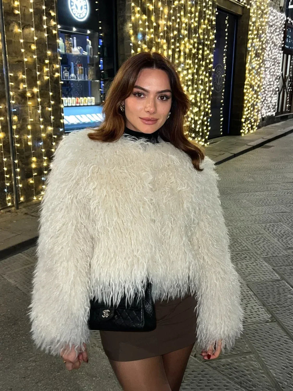 Vintage Solid Plush Fluffy Short Coat image 1