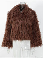 Vintage Solid Plush Fluffy Short Coat image 8