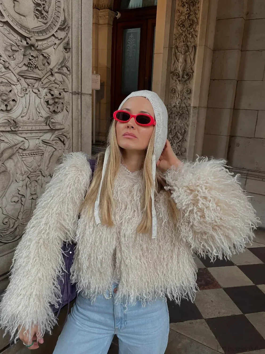 Vintage Solid Plush Fluffy Short Coat image 7
