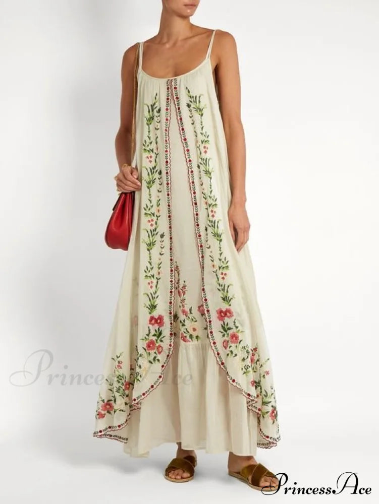 Vintage Spaghetti Strap Sleeveless Elegant Long Maxi Dress image 13