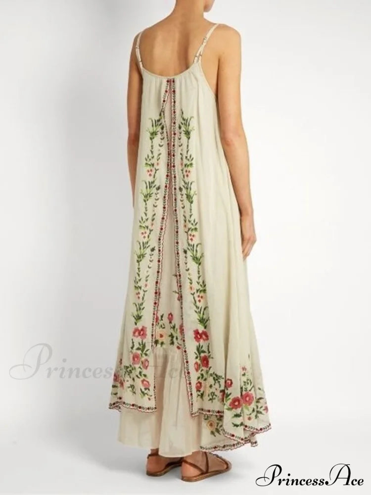 Vintage Spaghetti Strap Sleeveless Elegant Long Maxi Dress image 2