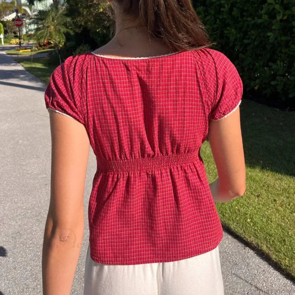 Vintage Square Collar Milkmaid Crop Top image 5