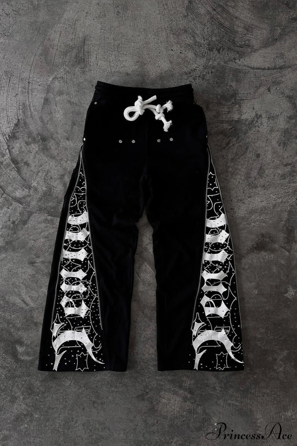 Vintage Street Print Casual Track Pants image 1