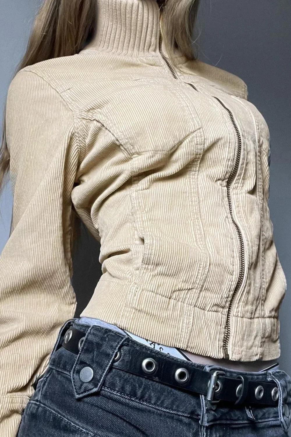 Vintage Streetwear Utility Solid Lapel Pocket Jacket image 2