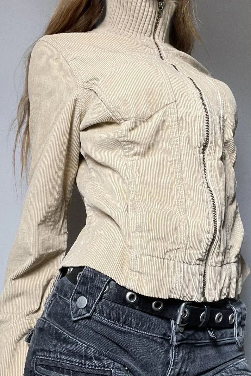 Vintage Streetwear Utility Solid Lapel Pocket Jacket image 4