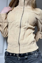 Vintage Streetwear Utility Solid Lapel Pocket Jacket image 1