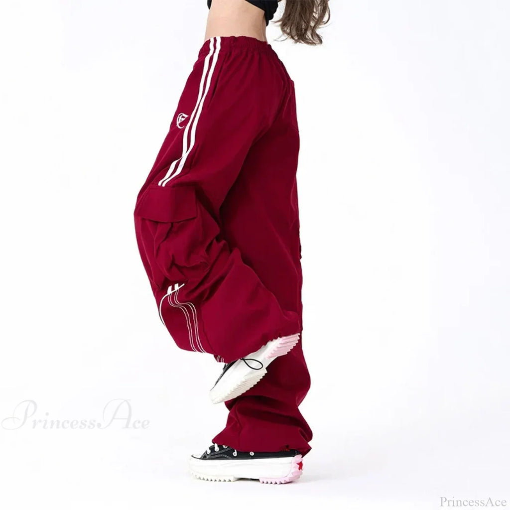 Vintage Stripe Hip Hop Cargo Pants image 3