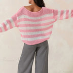 Vintage Striped Boat Neck Sweater image 5