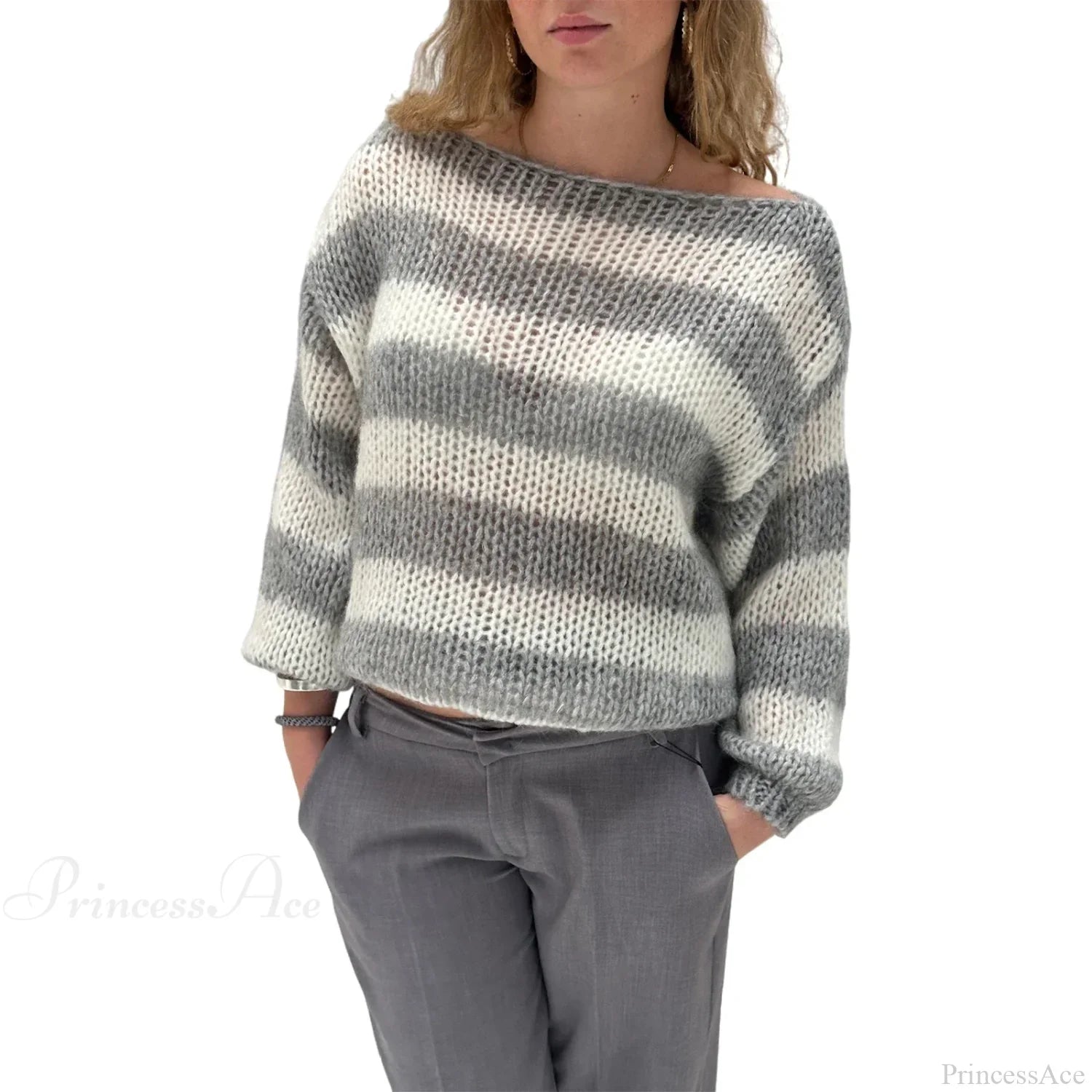 Vintage Striped Boat Neck Sweater image 8